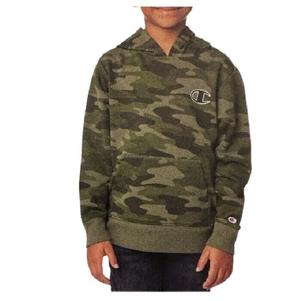 champion — boys green camo print hoodie
